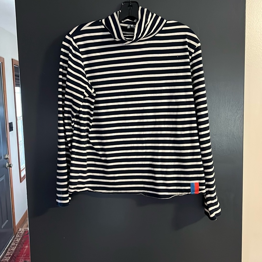 KULE navy striped turtleneck size M